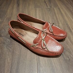 Ronson/Ronsport Women's Red Leather Moccasins/Loafers (Size EU 38/ US 7.5)